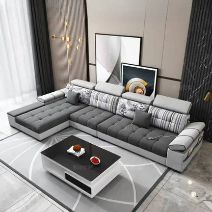 Gray Large Wood Sofas Filler Waterproof Design Lazy Lounges Puffs Couch Salon Recliner Luxury Canape Salon Furniture Home
