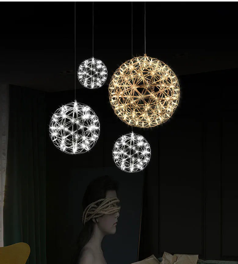 Chandelier Shop Commercial Spark Ball Full Sky Star Milk Tea Shop Restaurant Exclusive Network Bar Creative Art Decoration Light
