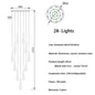 Modern crystal light chandelier for staircase large gold drop design led cristal lamp long villa lobby hanging lighting fixture