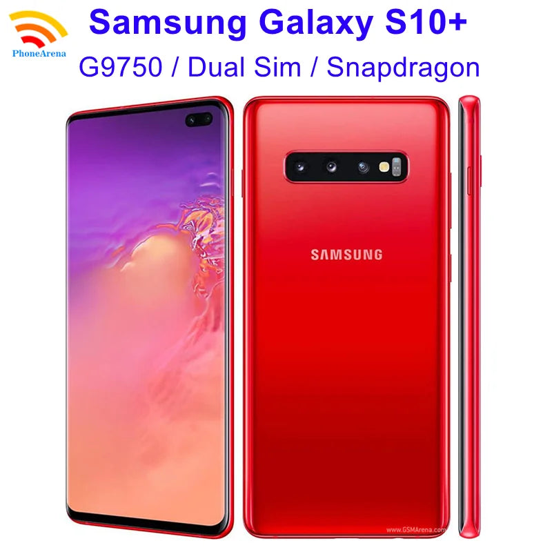 Samsung Galaxy S10 Plus S10+ G9750 Dual Sim 6.4" RAM 8GB ROM 128/512GB Snapdragon NFC 4G LTE Original Android Cell Phone