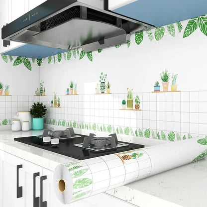 Kitchen Stove Oil-proof Sticker Waterproof High Temperature Resistant Wallpapers Kitchen Decoration Self Adhesive Contact Paper
