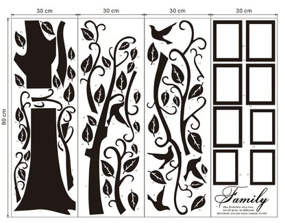 Large 200*250Cm/79*99in Black 3D DIY Photo Tree PVC Wall Decals/Adhesive Family Wall Stickers Mural Art Home Decor