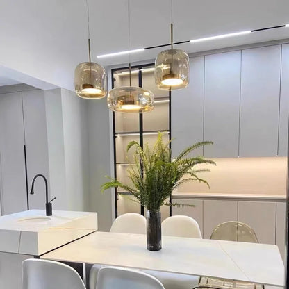 Glass LED Pendant Light for Kitchen, Restaurant, Hanging Lamp, Modern Bedroom, Bedside Shop Decoration, Ceiling Chandeliers, Lustres Decor