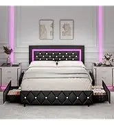King and Headboard,Boucle Upholstered Platform Bed Frame,Modern Style,Soft Rounded Corners,No Box Spring Required,Easy