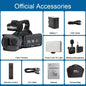 6K Ultra HD Professional Video Cameras for Photography 18X Digital Zoom YouTube Live Streaming Camcorders 64MP Vlogging Recorder