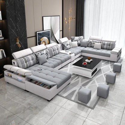 Gray Large Wood Sofas Filler Waterproof Design Lazy Lounges Puffs Couch Salon Recliner Luxury Canape Salon Furniture Home