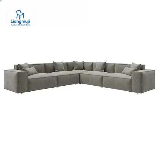 Modern KD Assembly Corner Sofa Modular Couch Fabric Gray Living Room Furniture Sectional Sofa Set sofa set living room furniture