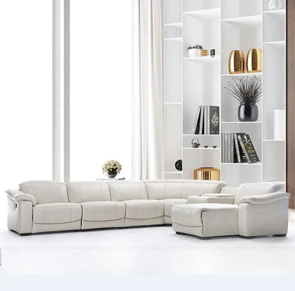Italian Leather Furniture Set Living Room Electric Motion Sectional Power Recliner Sofa