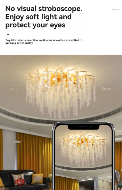 Silver Round Crystal Ceiling Chandelier Light For Bedroom Living Room Dining Kitchen Chrome K9 Crystal Ceiling Light Chandelier