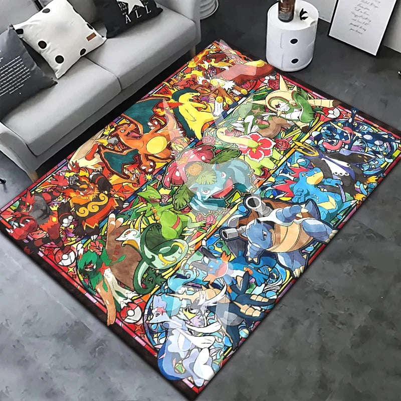 Pokemon Cartoon Carpet Rug for Living Room Bedroom Decoration Picnic Camp Kitchen Carpet Crawling Carpet Decoration