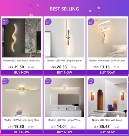 Modern LED Strip Wall Lamp Double Curve Remote Control Light Bedside Decor Black Gold Wall Sconces Living Room Bedroom Led Fixtu