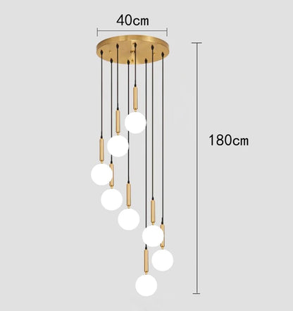 Modern ring stairs led lights pendant light lamps for living room led Chandeliers for dining room hanging light indoor lighting