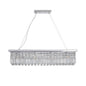 Modern Crystal Chandelier for Dining Room 8-Light  Rectangle Raindrop Chandelier Contemporary Rectangular Fixture Pendant Light