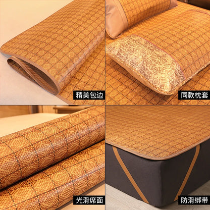 Cool mat summer rattan mat dual-use student dormitory single double foldable mattress summer natural pure rattan straw mat home