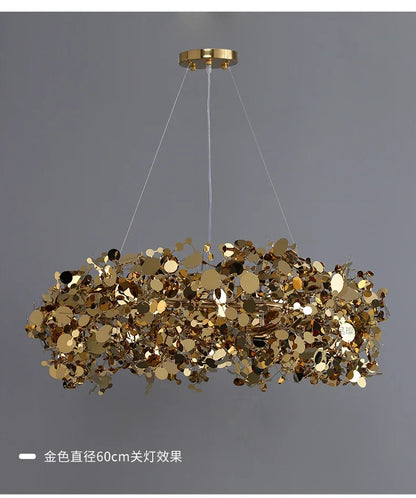 New Stainless Steel Chandelier Post -modern Shallow Luxury Living Room Restaurant Chandelier Gold/chromium Plating Chandelier