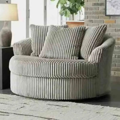 Leisure Comfy Single Sofa Chair Soft Upholstered Movable Swivel Accent Chair for Living Room Bedroom Armchair with Wheels