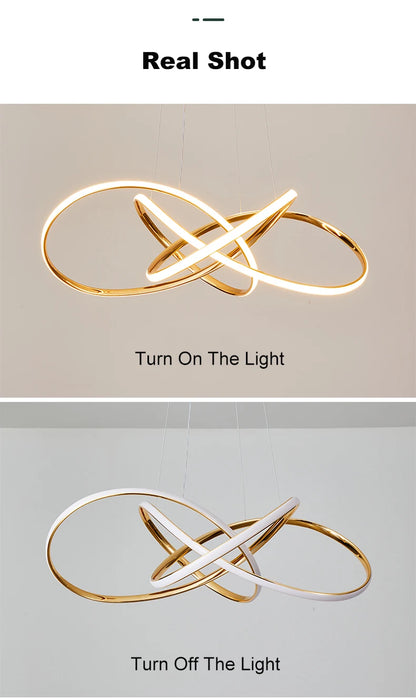 LED Gold Chandelier Modern Home Lighting For Living Room Dining Room Bedroom Kitchen Ceiling Decoration Lustre Hanging Lamp