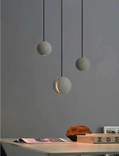 Chandelier Modern Chandelier Modern LED Concrete Ball Pendant Light Minimalist Mini Globe Cement Chandelier Home Decor