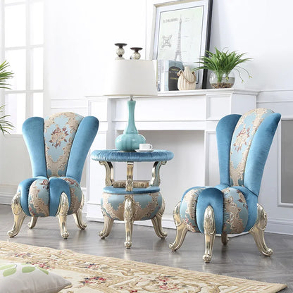 European-Style Leisure Chair Coffee Table Three-Piece Living Room Sofa Couch Balcony Table and Chair Living Room