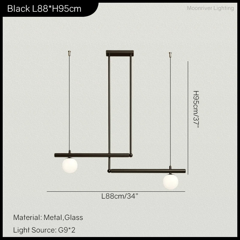 Hanging Lamp for Home LED Modern Minimalist Living Room Chandelier Simple Linear Restaurant Pendant Light Nordic Creative Shop