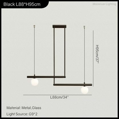 Hanging Lamp for Home LED Modern Minimalist Living Room Chandelier Simple Linear Restaurant Pendant Light Nordic Creative Shop