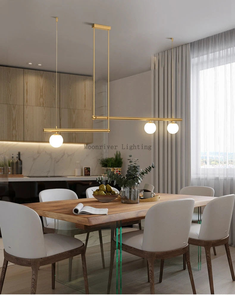 Hanging Lamp for Home LED Modern Minimalist Living Room Chandelier Simple Linear Restaurant Pendant Light Nordic Creative Shop