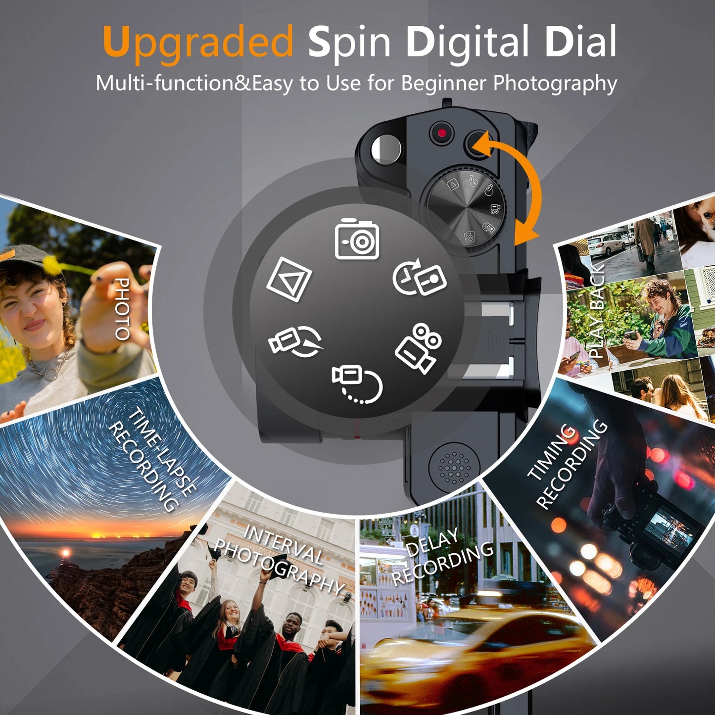 NBD Digital Camera 4K 48MP Autofocus Camera WiFi Photography Support No Battery Use Digital Camera Suitable for Beginners
