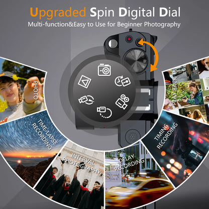 NBD Digital Camera 4K 48MP Autofocus Camera WiFi Photography Support No Battery Use Digital Camera Suitable for Beginners