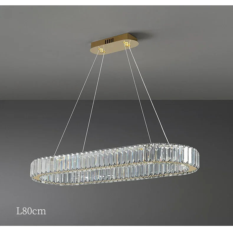 2024 Led Luxury Crystal Ceiling Pendant Lamp Living Room Bedroom Hanging Chandelier Bar Dining Table Light for Room Decor Lustre