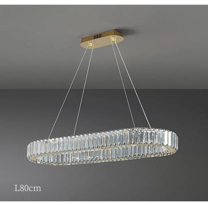 2024 Led Luxury Crystal Ceiling Pendant Lamp Living Room Bedroom Hanging Chandelier Bar Dining Table Light for Room Decor Lustre