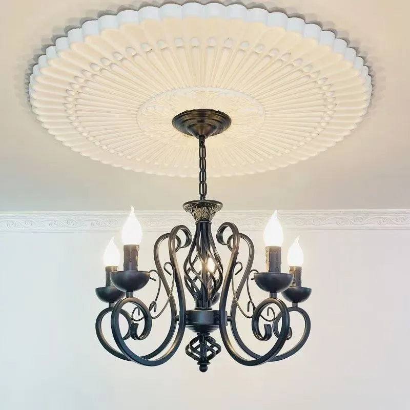 American Simple Living Room Light Modern Dining Room Bedroom Chandelier Black Iron Nordic Style Room Decoration Lighting Chandel