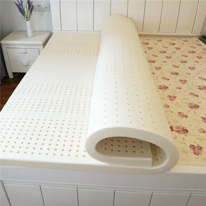 105D Medium Soft Natural Latex Mattress 5CM Thickness Cervical Vertebra Neck Protector Single Double Twin Queen Size Mattress