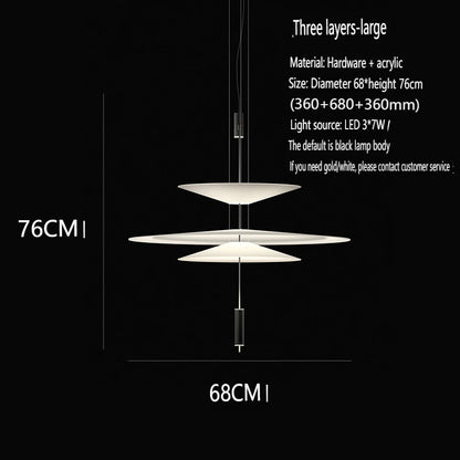 Modern Flying Saucer LED Pendant Lights Personality Home Decor Hanging Lamp Dining Table Bar Living Room Artistic UFO Chandelier