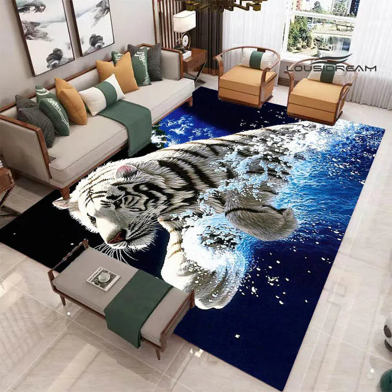 3D tiger printed carpet Fashion yoga mat Photography prop room decor  area rug  carpets for living room