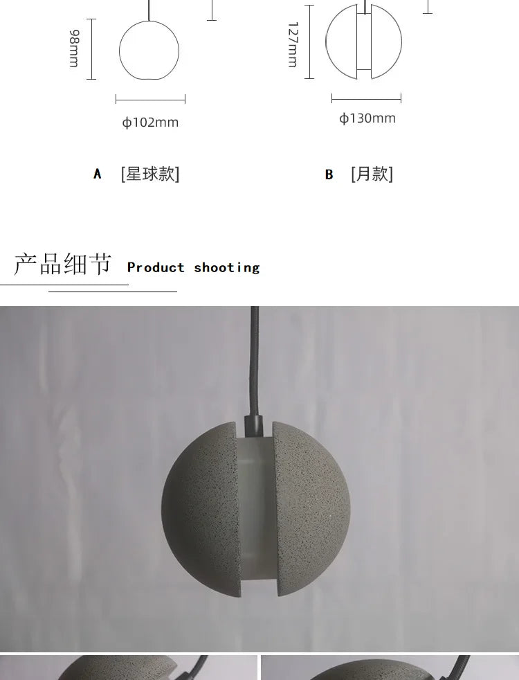 Chandelier Modern Chandelier Modern LED Concrete Ball Pendant Light Minimalist Mini Globe Cement Chandelier Home Decor