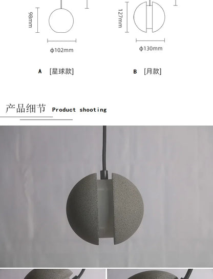 Chandelier Modern Chandelier Modern LED Concrete Ball Pendant Light Minimalist Mini Globe Cement Chandelier Home Decor