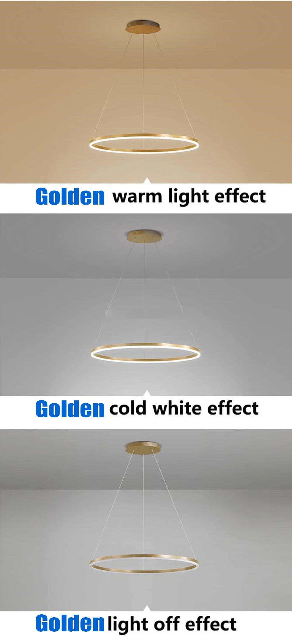 Modern LED pendant lights suitable for bedrooms, living rooms, and dining rooms. Circular ceiling chandelier, home lighting.