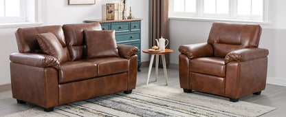 Morden Fort white leather love seat and sofa set, modern luxury and comfy furniture sleeper pouches for living room, apartment,