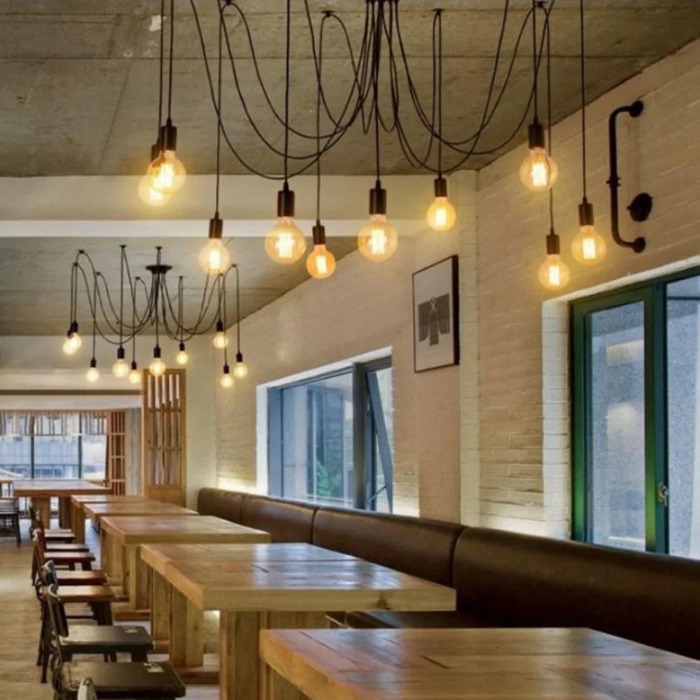 DIY Spider Chandelier Industrial Pendant Lights E27 Modern Ceiling Hanging Lamp Dinning Living Room Courtyard Lighting Fixture