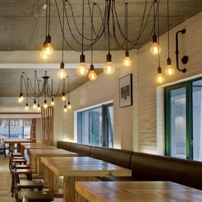 DIY Spider Chandelier Industrial Pendant Lights E27 Modern Ceiling Hanging Lamp Dinning Living Room Courtyard Lighting Fixture