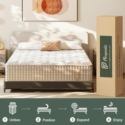 14 Inch Hybrid King Size Mattress in a Box, Mattress with Gel Memory Foam and Pocket Spring , Ergonomic Design & Edge Support