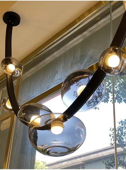 Modern Minimalist Restaurant Gray Decorative Chandelier Nordic Art Designer Villa Duplex Suspended Living Room Staircase Chandel