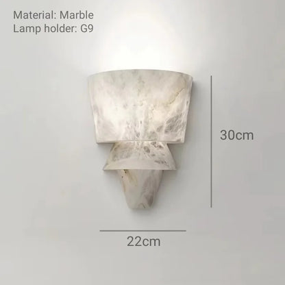 Spanish Marble Wall Lamp Modern Luxury LED Wall Light Creative Living Room Bedroom Corridor Bathroom Villa Wall Decor G9 Bulb