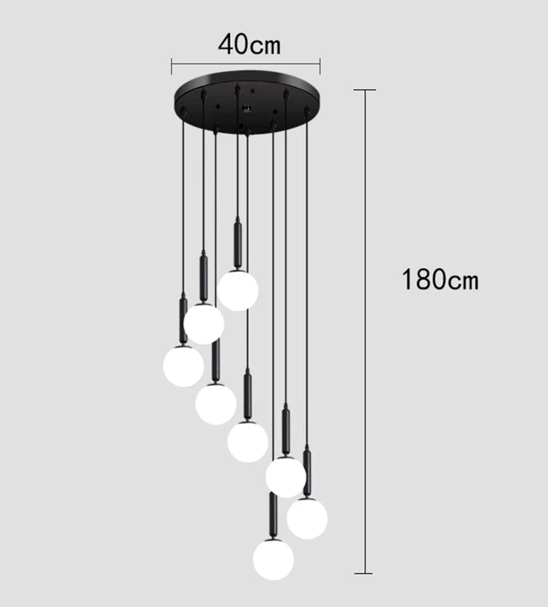 Modern ring stairs led lights pendant light lamps for living room led Chandeliers for dining room hanging light indoor lighting