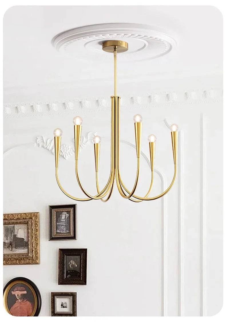 Modern French  Classic Design Branch Chandeliers for Living Dining Room Bedroom Hanging Pendant Lamp Medieval Lighting Fixtures