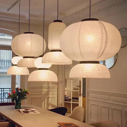 Wabi Sabi Style Rice Paper Chandeliers Japan Style Hanging Light for Ceiling Living Room LED Room Decor Lustre Pendant Lights