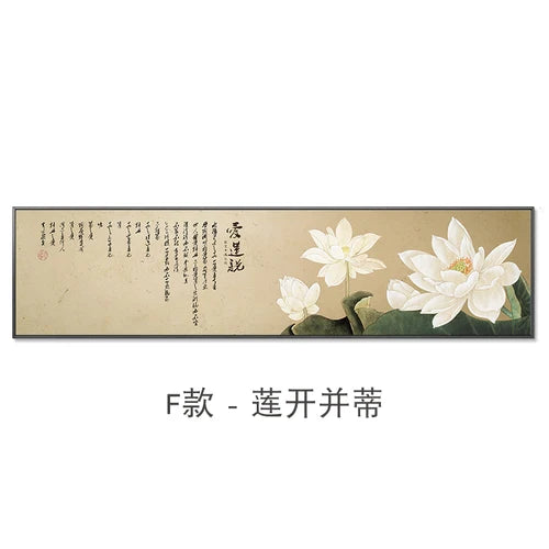 New Chinese Zen Flower and Bird Bedhead Painting Living Room Decoration Painting Sofa Background Wall Mural Painting Home Decor