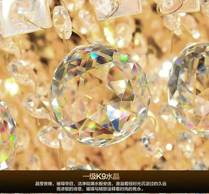Nordic Modern Golden Round Ring Hanging Light Modern LED Crystal Ceiling Chandelier Lamp For Dinning Living Room Hall Home Decor