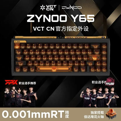 ZYNOO Y65 Magnetic Switch Keyboard Wired Gaming Aluminum Alloy 8K RGB Mechanical Keyboard 0.001mm RT Gasket Keyboard PC Gamer