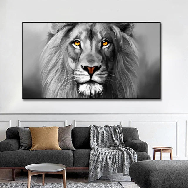 Large Size Lion Leopard Animals Posters African Elephant Tiger Wall Picture Canvas Painting One Piece Home Decoration No Frame